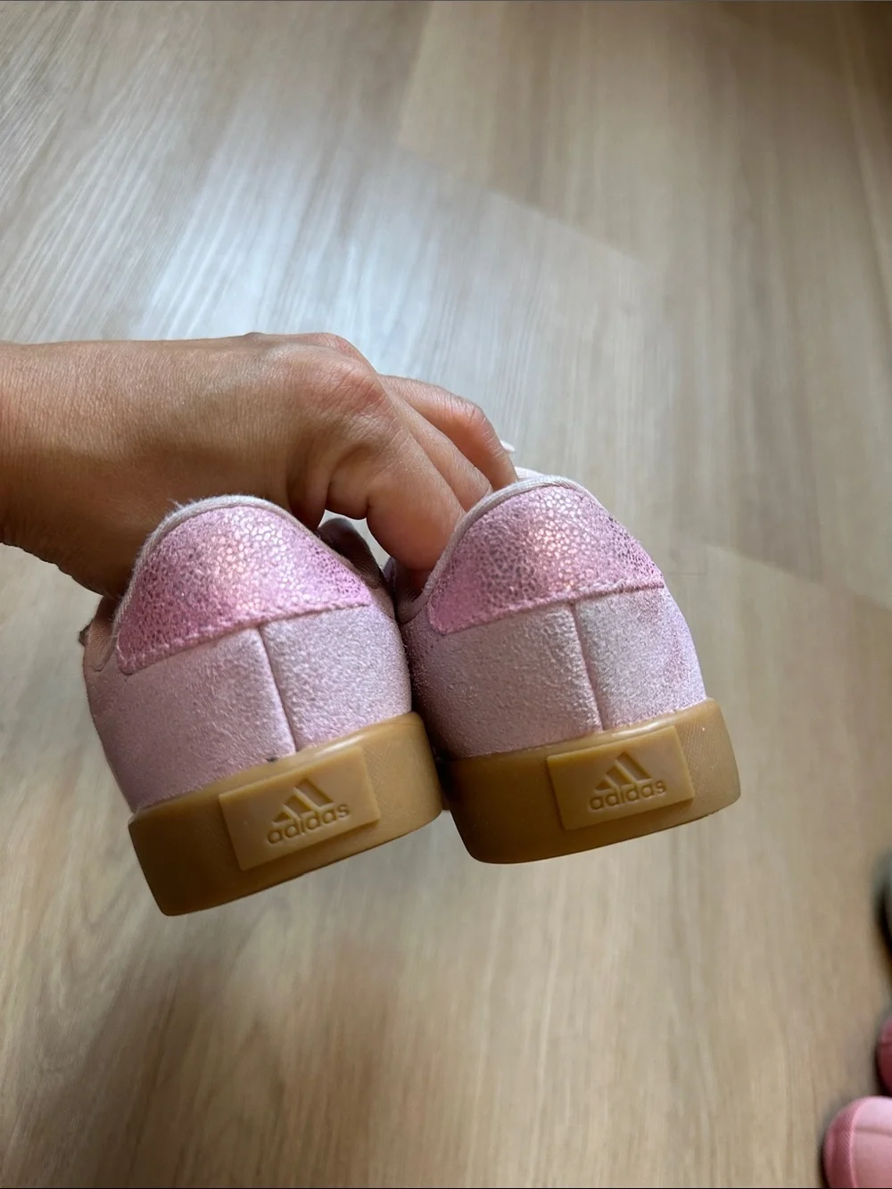 adidas Pink Kids Velcro Suede Sneakers